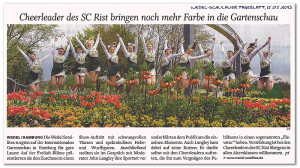 Artikel zum Auftritt der Wedel Satellites Cheerleader bei der Internationalen Gartenschau 2013